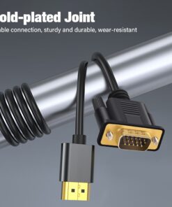 Adaptateur HDMI VGA en câble, de 0,5 m à 2 m de long, vue de trois quarts