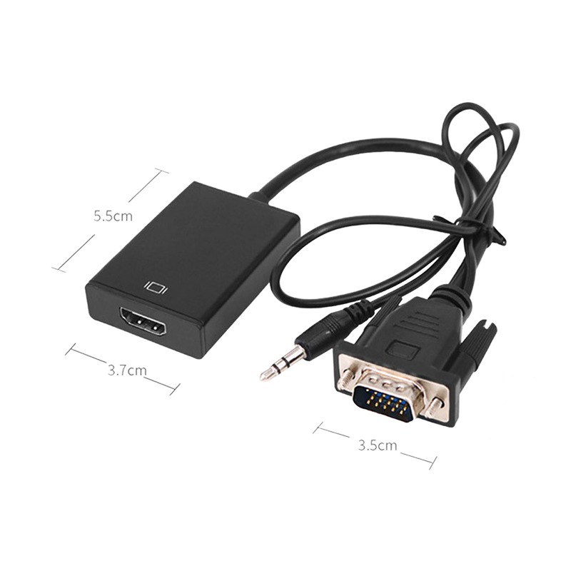 Adaptateur HDMI VGA vers HDMI avec sortie audio, 1080p Adaptateur HDMI VGA vers HDMI avec sortie audio, 1080p, vue de face