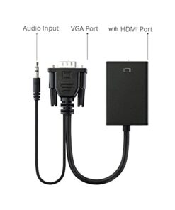Adaptateur HDMI VGA vers HDMI avec sortie audio, 1080p, detail
