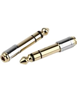 Adaptateur jack 3,5 vers 6,35 mm, fiche mâle dorée et fine, detail