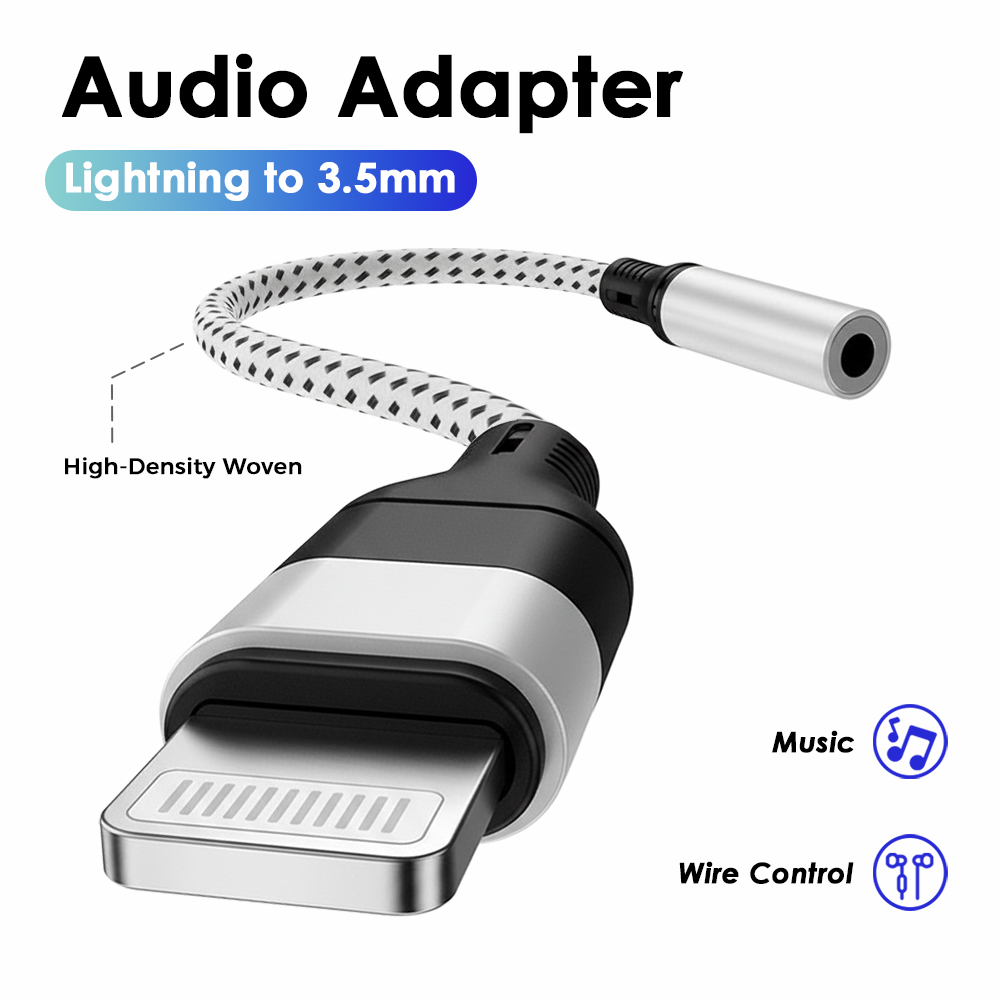 Adaptateur jack iPhone Lightning vers prise 3,5 mm Adaptateur jack iPhone Lightning vers prise 3,5 mm, vue principale