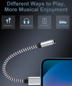 Adaptateur jack iPhone Lightning vers prise 3,5 mm, vue de profil