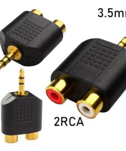 Adaptateur jack RCA compact, fiche 3,5 mm vers deux RCA femelles, vue principale
