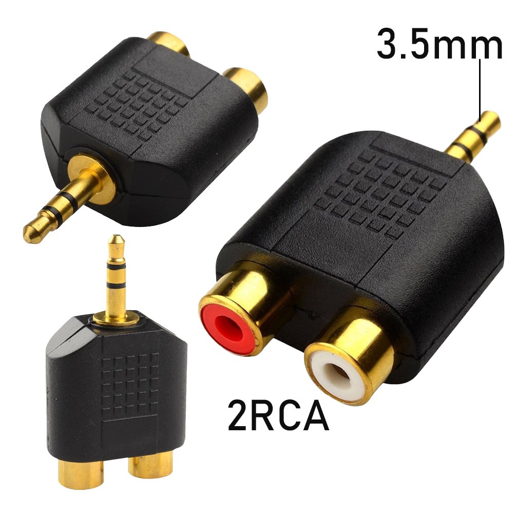Adaptateur jack RCA compact, fiche 3,5 mm vers deux RCA femelles Adaptateur jack RCA compact, fiche 3,5 mm vers deux RCA femelles, vue principale