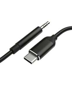 Adaptateur jack USB C vers 3,5 mm pour voiture et casque, vue de trois quarts