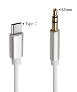 Adaptateur jack USB C vers 3,5 mm pour voiture et casque, vue de face