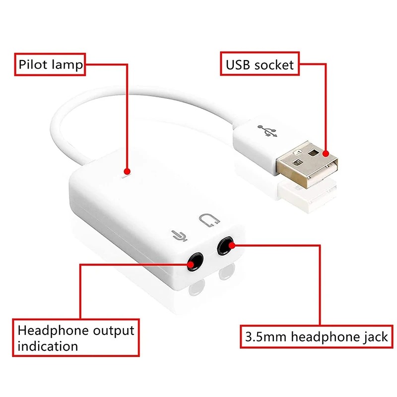 Adaptateur jack USB en carte son externe, casque et micro séparés Adaptateur jack USB en carte son externe, casque et micro séparés, detail