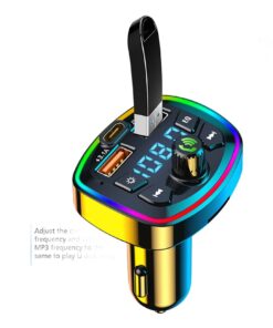 Adaptateur jack USB en voiture : émetteur FM et micro, vue de face