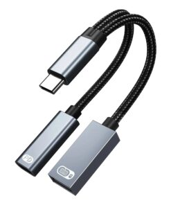 Adaptateur jack USB, prise USB A femelle vers USB C mâle, vue de trois quarts