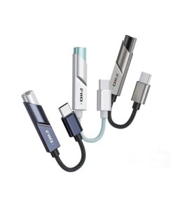Adaptateur jack USB type C avec convertisseur audio intégré, vue de trois quarts