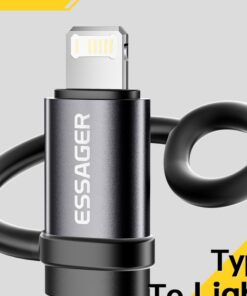Adaptateur Lightning (femelle) vers USB-C (mâle), vue de trois quarts