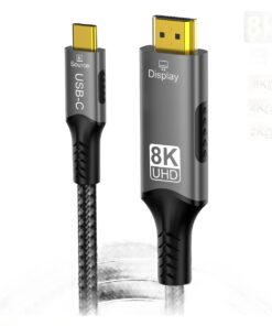 Adaptateur Mac HDMI 2.1 en 8K, compatible Thunderbolt, vue de trois quarts