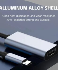 Adaptateur mac HDMI court en 4K, vingt centimètres, vue de trois quarts