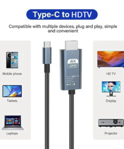 Adaptateur mac HDMI de deux mètres, trois définitions, vue de face