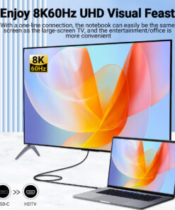 Adaptateur mac HDMI en câble de deux mètres, vue de face