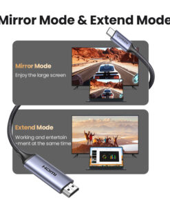 Adaptateur mac HDMI en câble métal, quatre versions, vue de profil