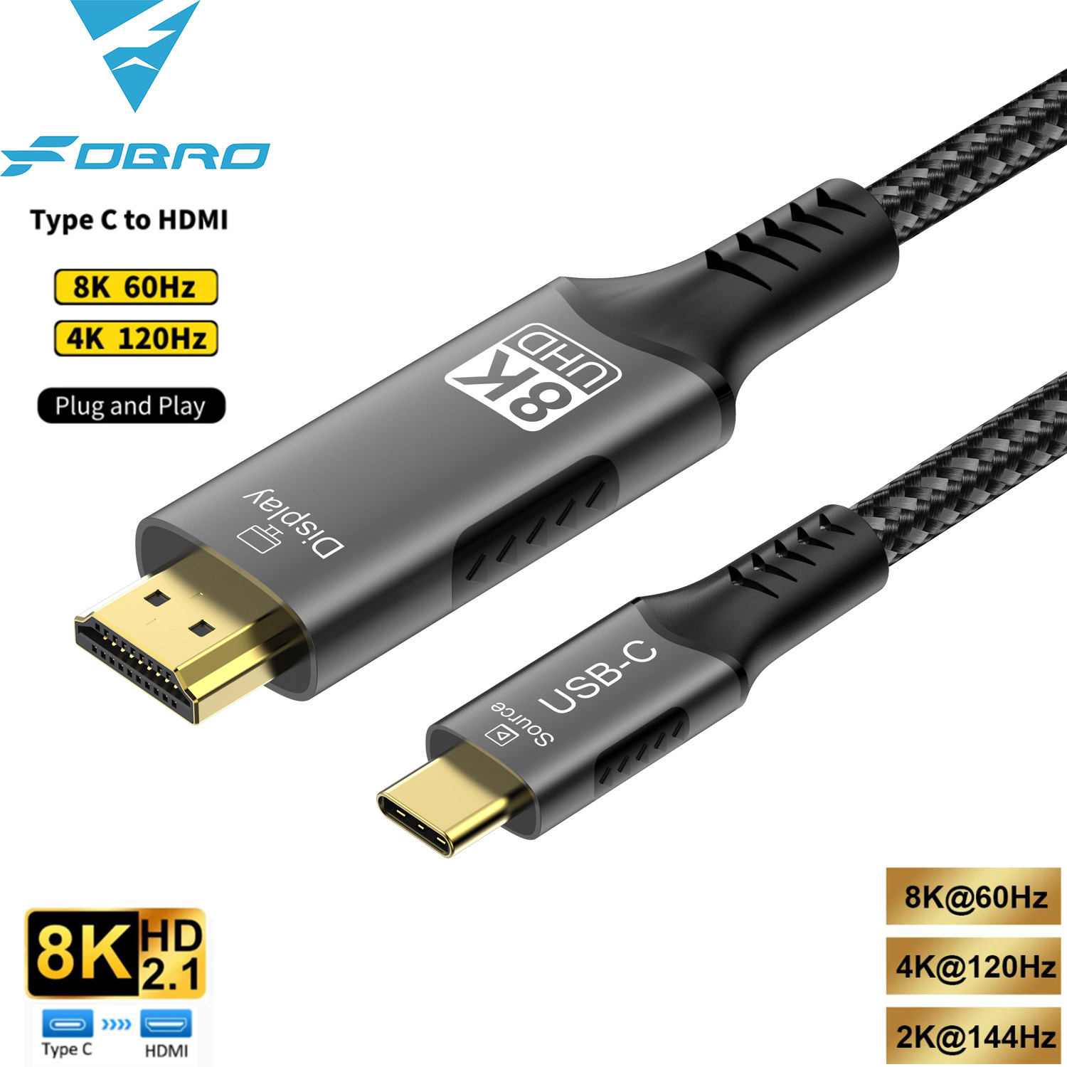 Adaptateur mac HDMI en câble, six versions au choix Adaptateur mac HDMI en câble, six versions au choix, vue principale