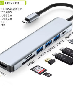 Adaptateur mac HDMI en concentrateur, quatre versions, vue de trois quarts