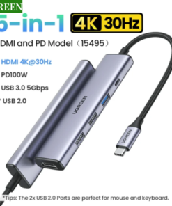 Adaptateur mac HDMI en station 5 en 1 aluminium, vue principale