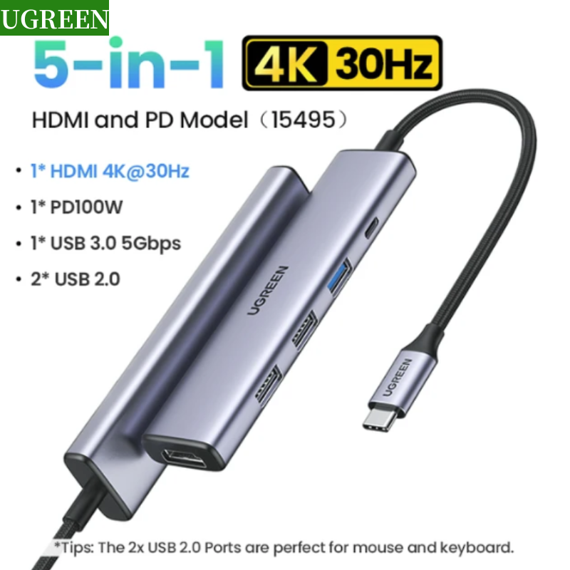 Adaptateur mac HDMI en station 5 en 1 aluminium Adaptateur mac HDMI en station 5 en 1 aluminium, vue principale
