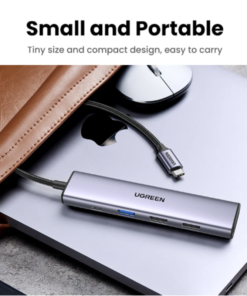 Adaptateur mac HDMI en station 5 en 1 aluminium, vue arriere