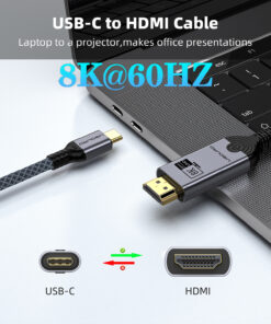 Adaptateur Mac HDMI en USB-C vers HDMI 4K à 60 Hz, vue de trois quarts