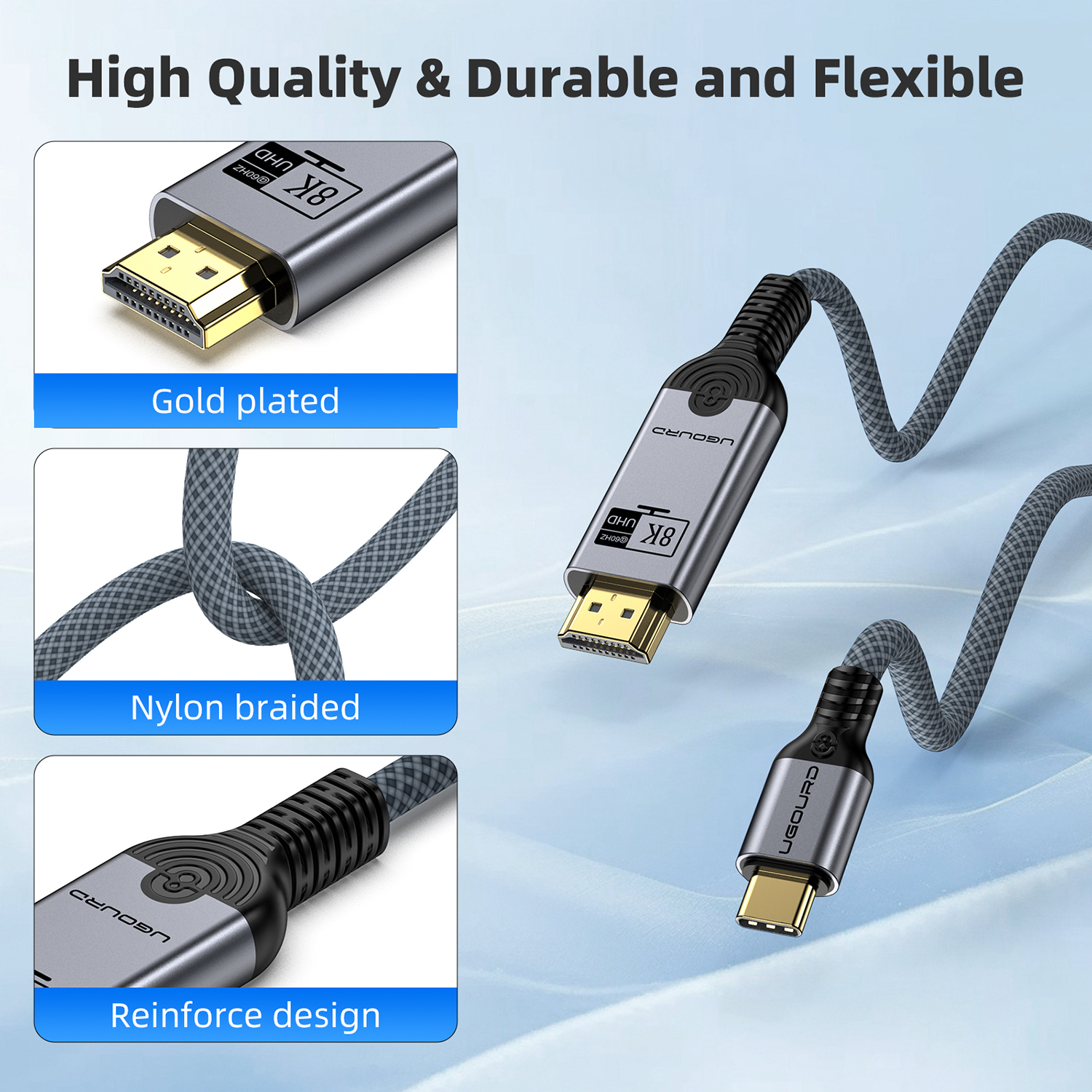 Adaptateur Mac HDMI en USB-C vers HDMI 4K à 60 Hz Adaptateur Mac HDMI en USB-C vers HDMI 4K à 60 Hz, vue de profil