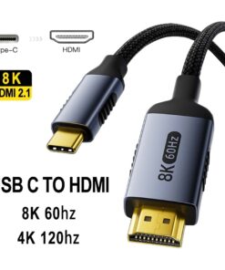 Adaptateur mac HDMI USB-C vers HDMI 2.1, 8K à 60 Hz, vue de trois quarts
