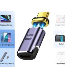 Adaptateur magnétique USB-C 140 W, droit ou coudé, vue de face