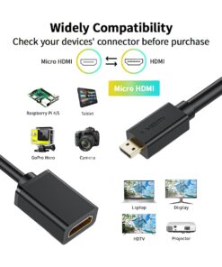 Adaptateur micro HDMI bidirectionnel 4K a 60 Hz, vue de face