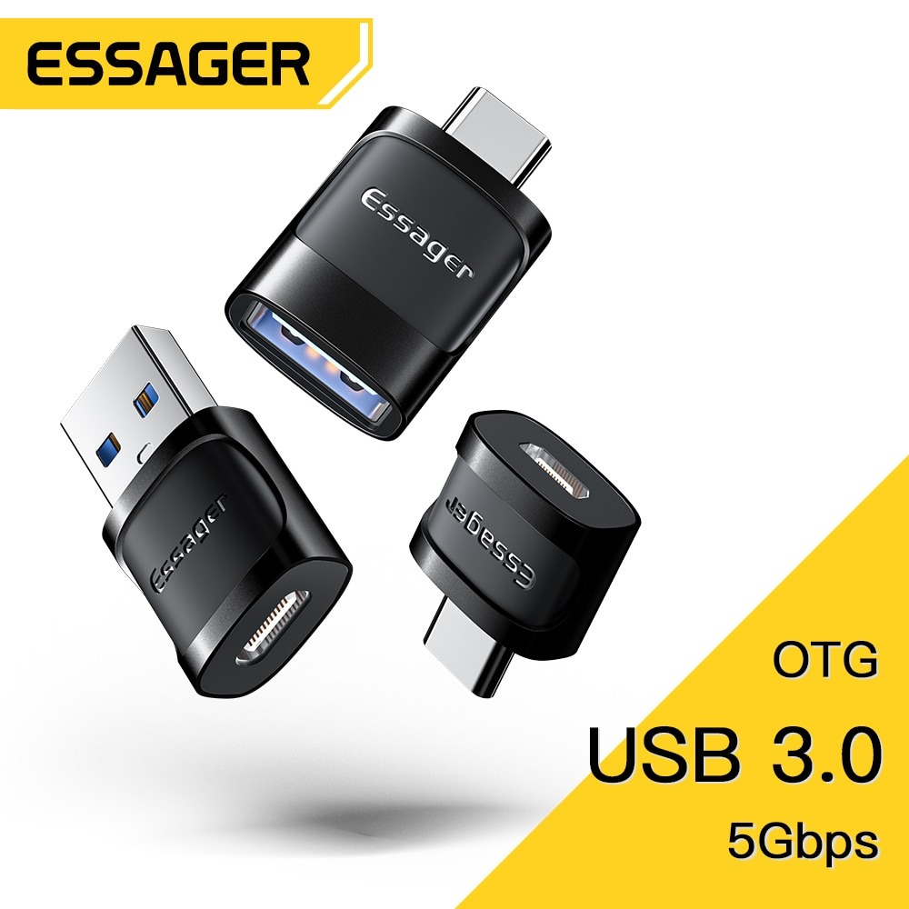 Adaptateur OTG Type C et micro USB, deux connecteurs Adaptateur OTG Type C et micro USB, deux connecteurs, vue principale