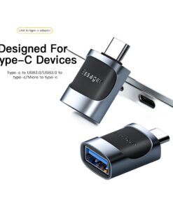 Adaptateur OTG Type C et micro USB, deux connecteurs, vue de face