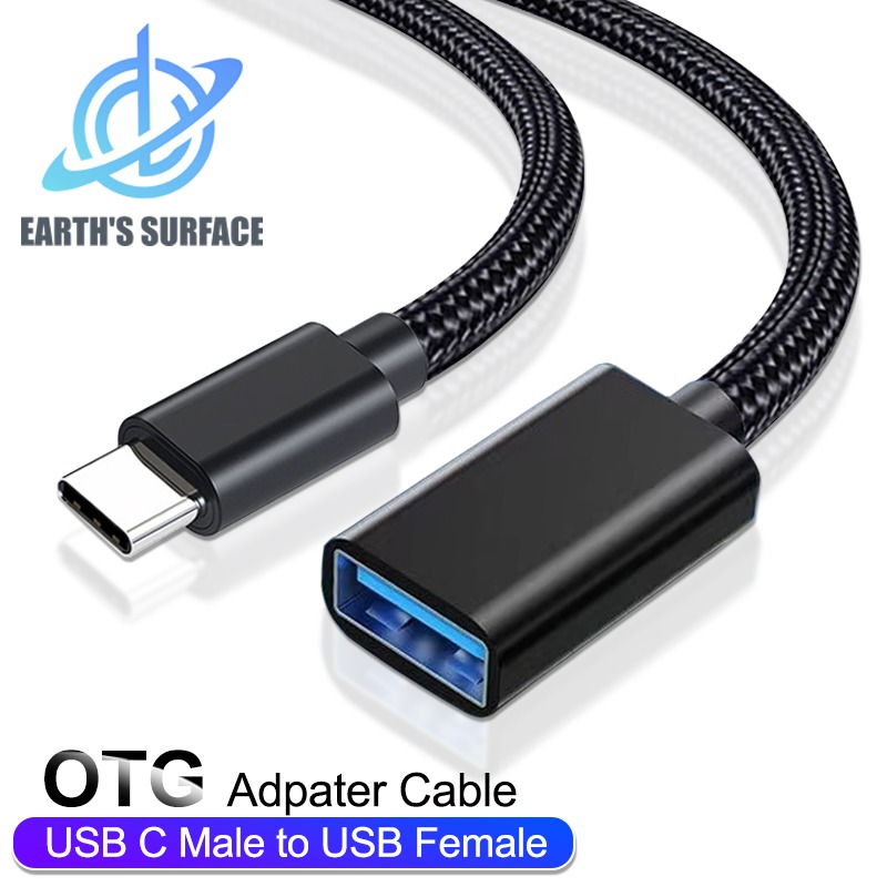 Adaptateur OTG USB-C vers USB femelle, format court Adaptateur OTG USB-C vers USB femelle, format court, vue de trois quarts