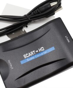 Adaptateur péritel HDMI 1080p, boîtier plat de 85 grammes, vue de face