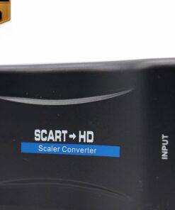 Adaptateur péritel HDMI 1080p, boîtier plat de 85 grammes, vue de profil