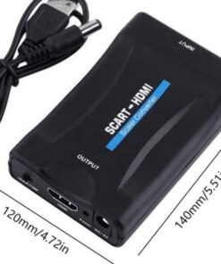 Adaptateur péritel HDMI 1080p, câble USB ou bloc secteur, detail
