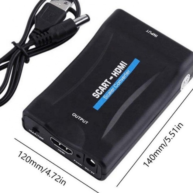 Adaptateur péritel HDMI 1080p, câble USB ou bloc secteur Adaptateur péritel HDMI 1080p, câble USB ou bloc secteur, detail