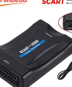 Adaptateur péritel HDMI 1080p, câble USB ou bloc secteur, vue arriere