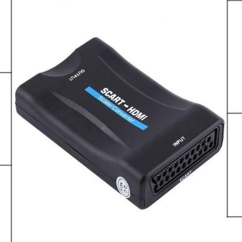 Adaptateur péritel HDMI 1080p, deux alimentations au choix Adaptateur péritel HDMI 1080p, deux alimentations au choix, vue de trois quarts