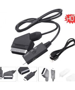Adaptateur péritel HDMI commutable en 720p ou 1080p, vue de trois quarts
