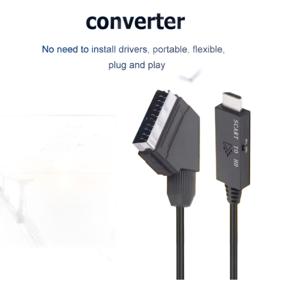 Adaptateur péritel HDMI commutable en 720p ou 1080p Adaptateur péritel HDMI commutable en 720p ou 1080p, vue de face