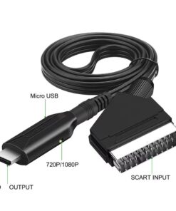 Adaptateur péritel HDMI en câble d'un mètre, sortie HD, detail