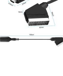 Adaptateur péritel HDMI en câble d'un mètre, sortie HD, vue arriere