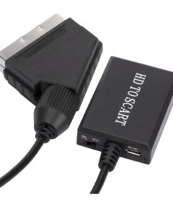 Adaptateur peritel HDMI pour televiseur ancien, vue de trois quarts