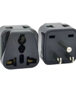 Adaptateur prise américaine type B à entrée universelle, avec terre, vue de face