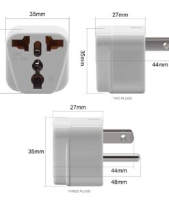 Adaptateur prise américaine type B à entrée universelle, avec terre, vue arriere