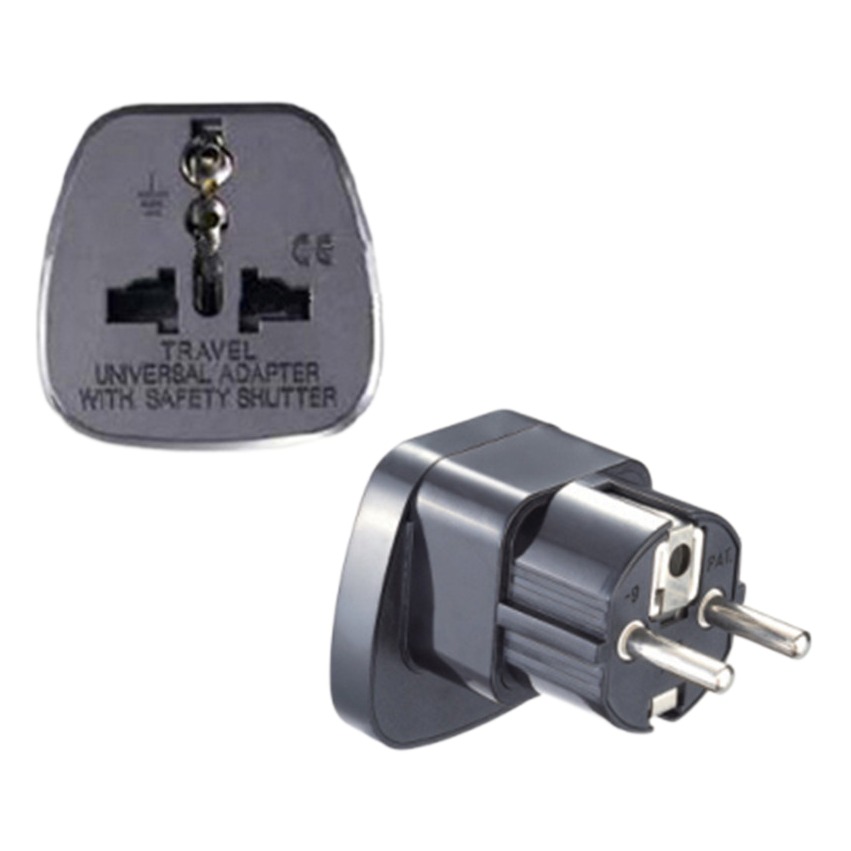 Adaptateur prise anglaise universel pour voyage Adaptateur prise anglaise universel pour voyage, vue de face