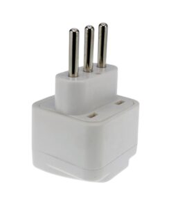 Adaptateur prise italie type L à trois broches, entrée universelle, vue de face