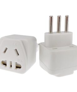 Adaptateur prise italie type L à trois broches, entrée universelle, vue de profil