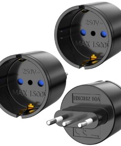 Adaptateur prise italienne pour fiche Schuko, lot de trois, vue principale